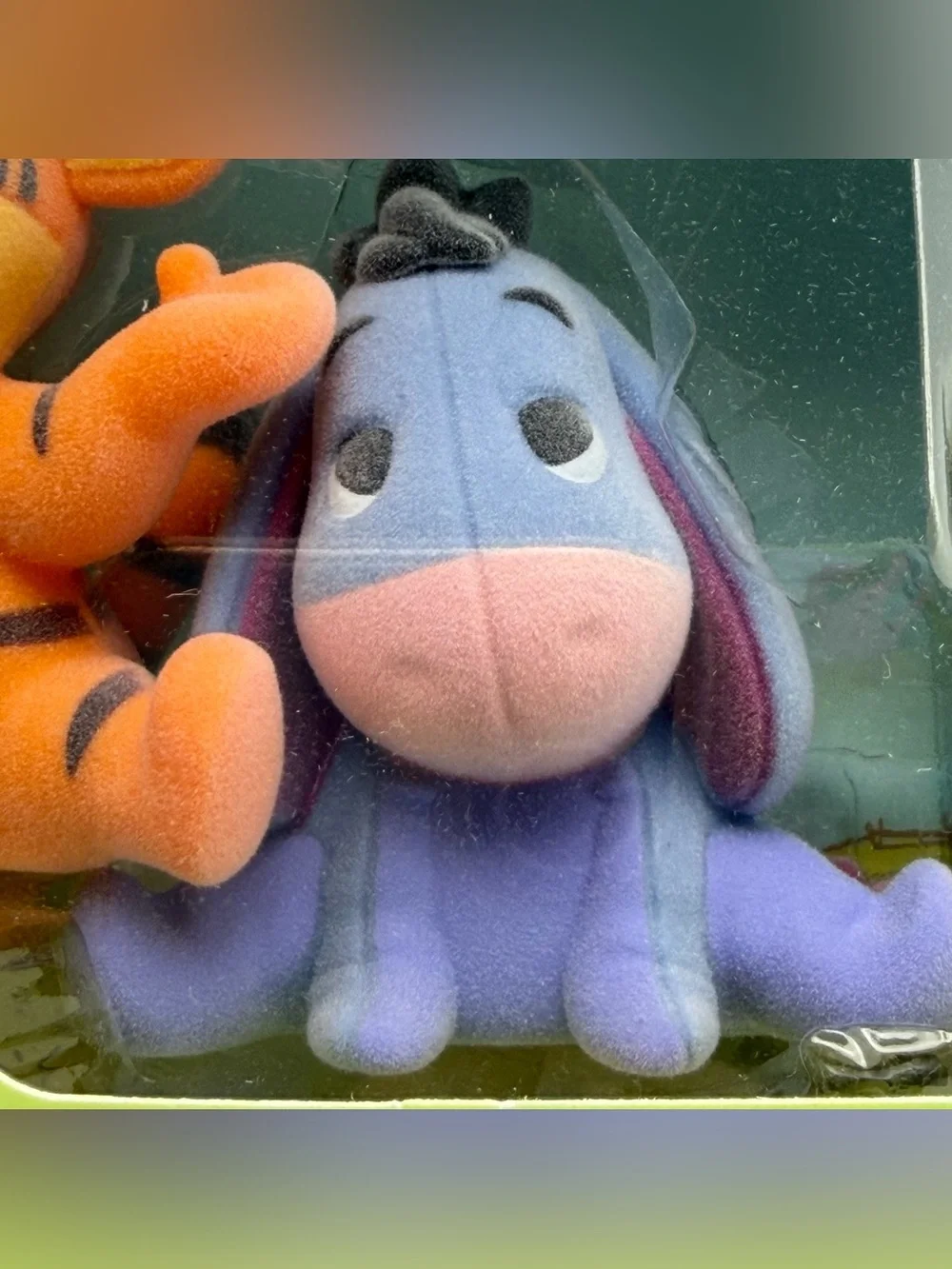 Disney Winnie The Pooh Tigger & Eeyore Flocked Figures 2 PCS New